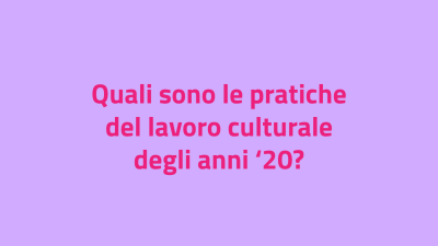 Nube di parole #4. Le pratiche del lavoro culturale cover