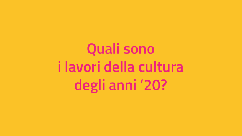 Nube di parole #2. Le professioni del lavoro culturale cover